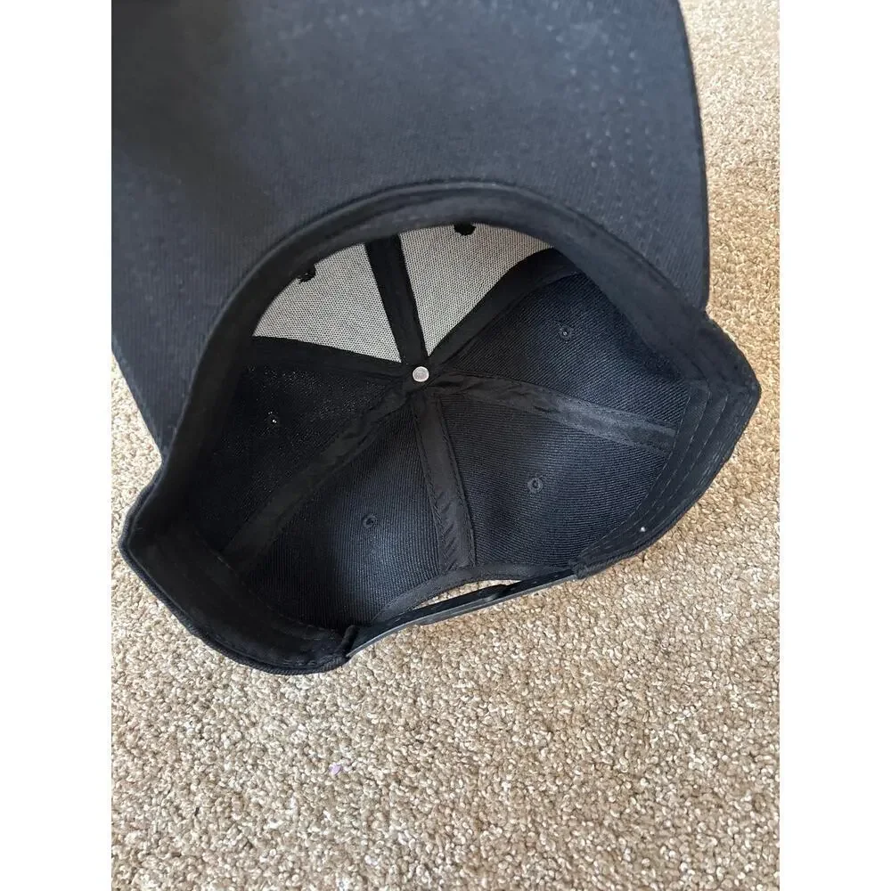Bare Bone Vodka black flat bill hat/cap embroidered alcohol snap back NWOT